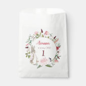 Sachets En Papier Classic rose Pierre le lapin Floral Anniversaire (Devant)