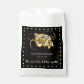 Sachets En Papier Classy Black Gold Rose événements Mariage (Devant)