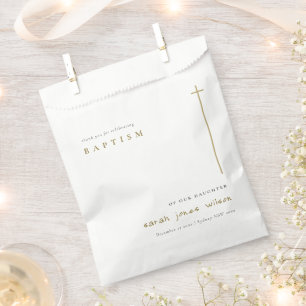 Sachets En Papier Classy Elegant Minimal Gold Typographie Baptême