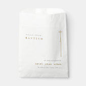 Sachets En Papier Classy Elegant Minimal Gold Typographie Baptême (Devant)