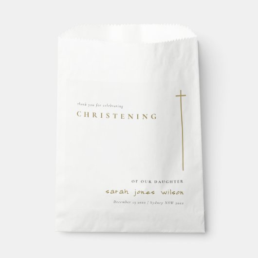 Sachets En Papier Classy Elegant Minimal Gold Typographie Christenin (Devant)