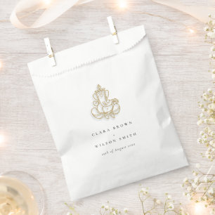 Sachets En Papier Classy Minimal Gold Ganesh Mariage indien