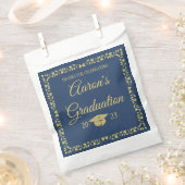Sachets En Papier Classy Stylish Gold on Navy Graduation Party (Coupé)