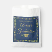 Sachets En Papier Classy Stylish Gold on Navy Graduation Party (Devant)