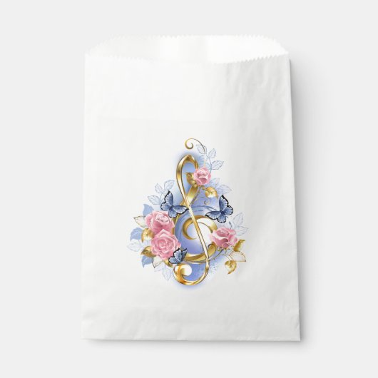 Sachets En Papier Clé de fer avec roses roses roses (Devant)