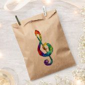 Sachets En Papier Clé de musique arc-en-ciel (Coupé)