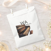 Sachets En Papier Clés de table de piano en bois Brown nom monogramm (Coupé)