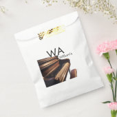 Sachets En Papier Clés de table de piano en bois Brown nom monogramm (Scellé)