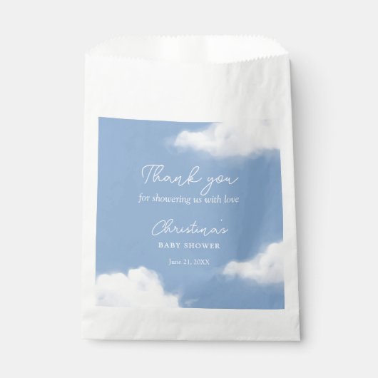Sachets En Papier Cloud 9 Baby shower bleu (Devant)