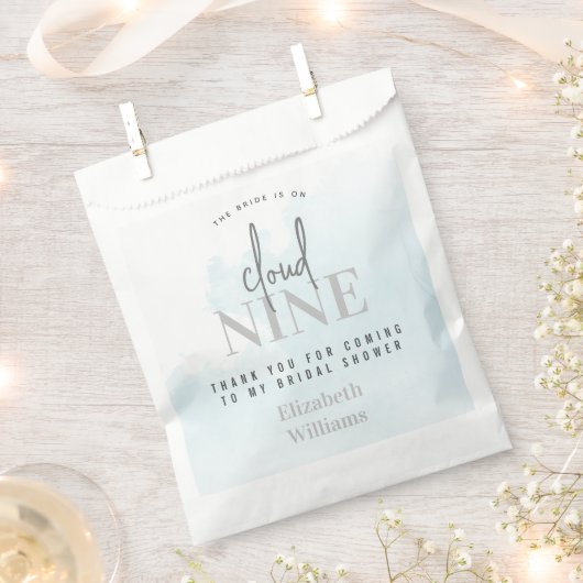 Sachets En Papier Cloud 9 Merci pour la prochaine Fête des mariées (Coupé)