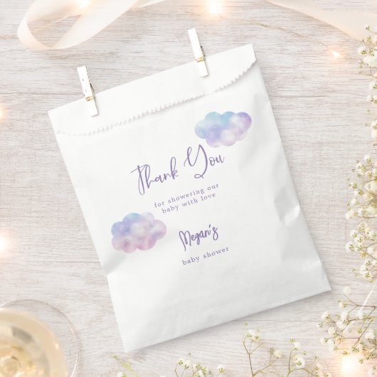 Sachets En Papier Cloud Neuf Thème Fille Baby shower (Coupé)