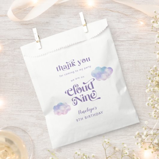 Sachets En Papier Cloud Nine Fille 9e anniversaire (Coupé)