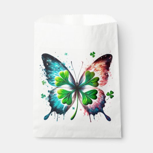 Sachets En Papier Clover chanceux avec papillon (Devant)