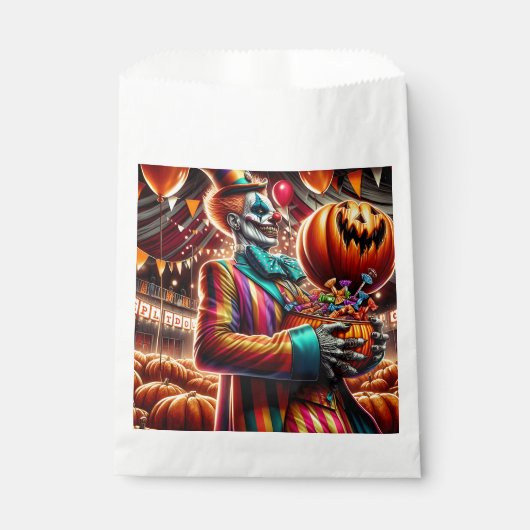 Sachets En Papier Clown effrayant avec Jack O' Lantern Halloween (Devant)