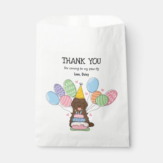 Sachets En Papier Cockapou au chocolat Cavapoo fête d'anniversaire (Devant)