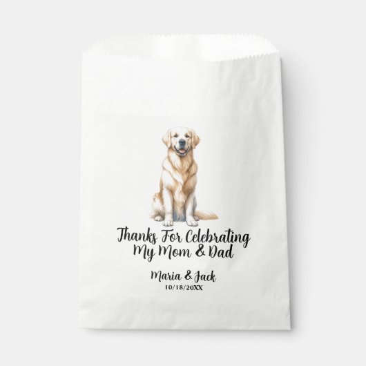 Sachets En Papier Cocktail de Mariage personnalisé du Yellow Lab (Devant)