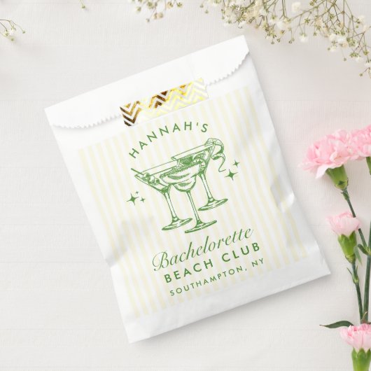 Sachets En Papier Cocktail moderne rétro Bachelorette Vert (Scellé)