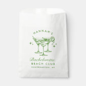 Sachets En Papier Cocktail moderne rétro Bachelorette Vert (Devant)