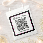 Sachets En Papier Code QR avec écriture cursive de script (Coupé)