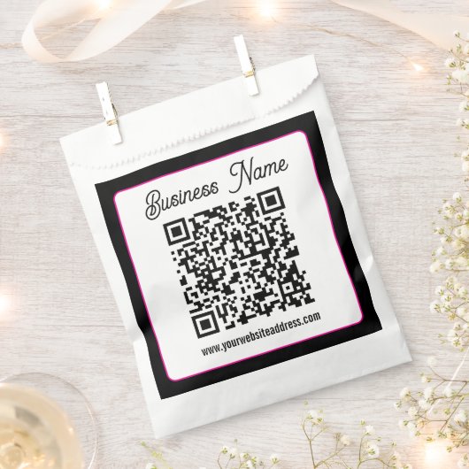 Sachets En Papier Code QR avec écriture cursive de script (Coupé)
