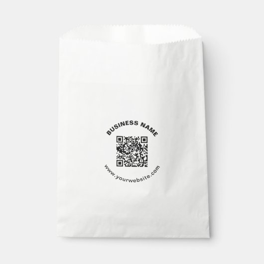 Sachets En Papier Code QR avec nom d'entreprise Texte circulaire gra (Devant)