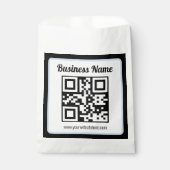 Sachets En Papier Code QR éditable & Texte avec bordure bleu clair (Devant)