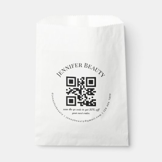 Sachets En Papier code qr minimal moderne petite entreprise (Devant)