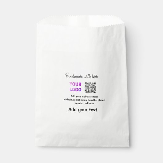 Sachets En Papier Code QR minimal simple ajouter un logo nom de code (Devant)