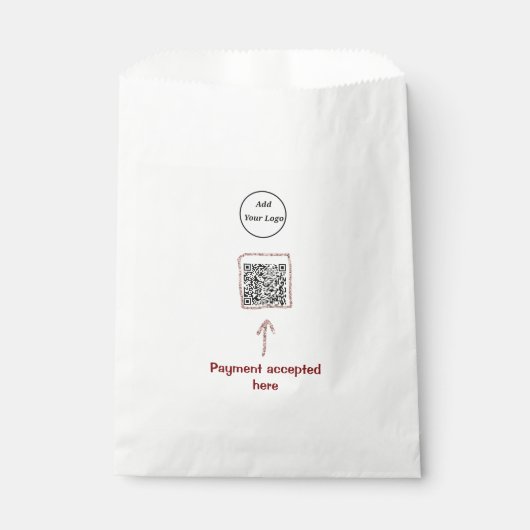 Sachets En Papier Code QR minimal simple ajouter un logo nom du code (Devant)
