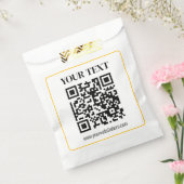 Sachets En Papier Code QR modifiable & Texte avec bordure en or jaun (Scellé)