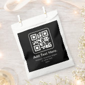Sachets En Papier Code QR scannable moderne | Noir Blanc & Gris (Coupé)
