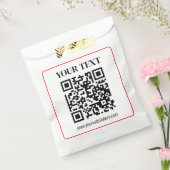 Sachets En Papier Code QR simple noir et blanc avec bordure rouge (Scellé)