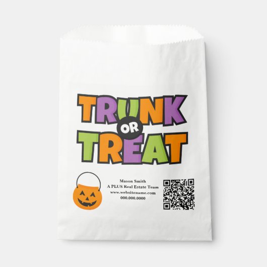 Sachets En Papier Code QR Trunk Treat Événement Entreprise Soirée d' (Devant)