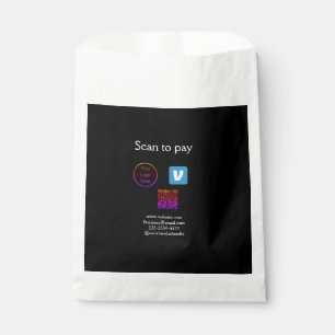 Sachets En Papier Code QR venmo scan pour payer ajouter un logo sur 