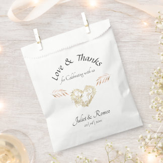 Sachets En Papier Cœur Amour & Remerciements