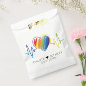 Sachets En Papier Coeur arc-en-ciel | Abstrait Scribble Heart LGBQ (Scellé)