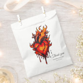 Sachets En Papier Cœur enflammé.  (Coupé)