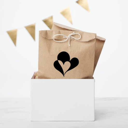 Sachets En Papier Coeur noir et blanc minimal Mariage personnalisé m (Fête)