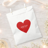 Sachets En Papier Coeur rouge avec la typographie d'amour minimalist (Coupé)