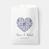 Sachets En Papier Coeur Talavera mexicain bleu (Devant)