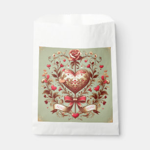 Sachets En Papier Coeur vintage Valentine's day xoxo