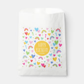 Sachets En Papier Coeurs arc-en-ciel 1er anniversaire Nom de fête Ja (Devant)