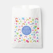 Sachets En Papier Coeurs arc-en-ciel 4e anniversaire Nom de la fête  (Devant)