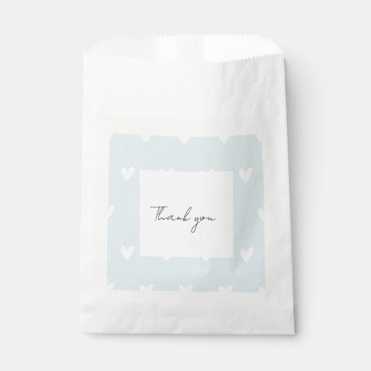 Sachets En Papier Coeurs bleu clair pour sac (Devant)