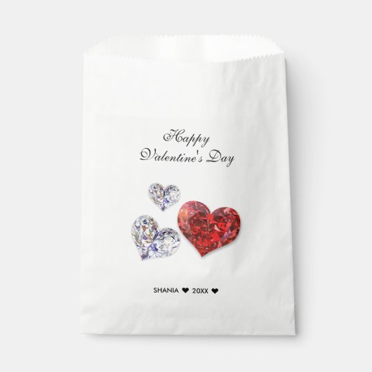 Sachets En Papier Coeurs de diamants précieux et élégants (Devant)