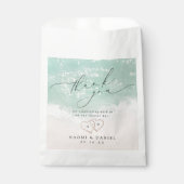 Sachets En Papier Coeurs de script moderne dans le mariage de plage (Devant)