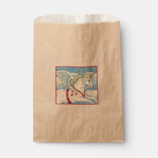 SACHETS EN PAPIER COEURS DE VOL UNICORN BLANC, IMAGINAIRE PEGASUS (Devant)