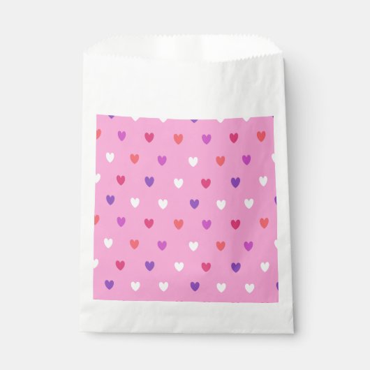 Sachets En Papier Coeurs polka rose (Devant)