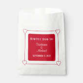 Sachets En Papier Coeurs romantiques Mariage rouge moderne (Devant)
