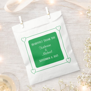 Sachets En Papier Coeurs romantiques Mariage vert moderne